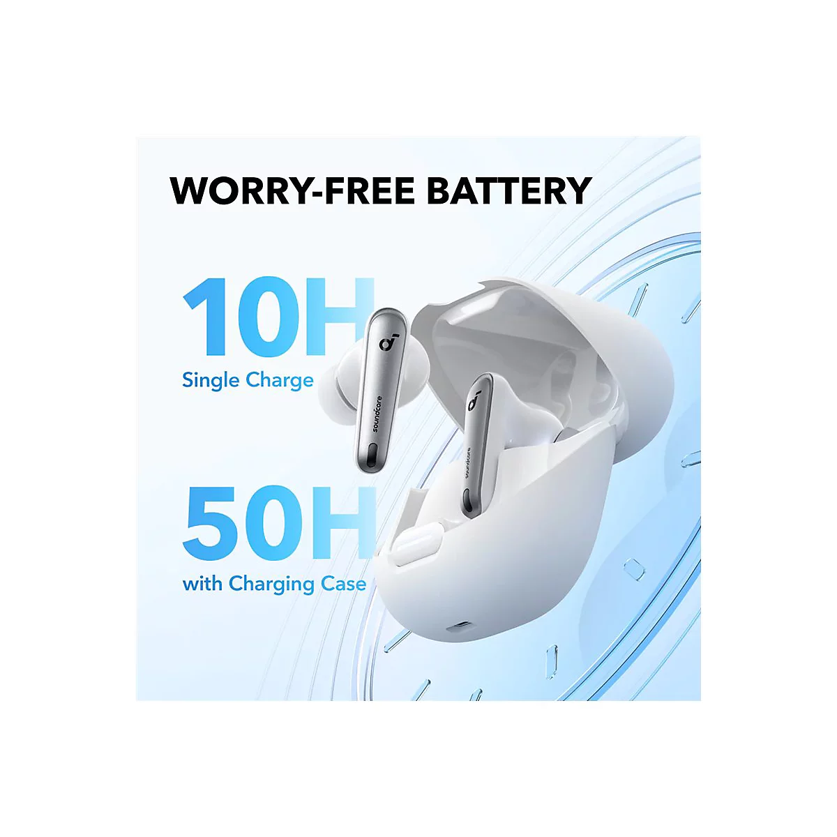 Soundcore Liberty 4 NC - True Wireless-Kopfhörer mit Mikrofon - im Ohr - Bluetooth - aktive Rauschunterdrückung - Klar Weiß