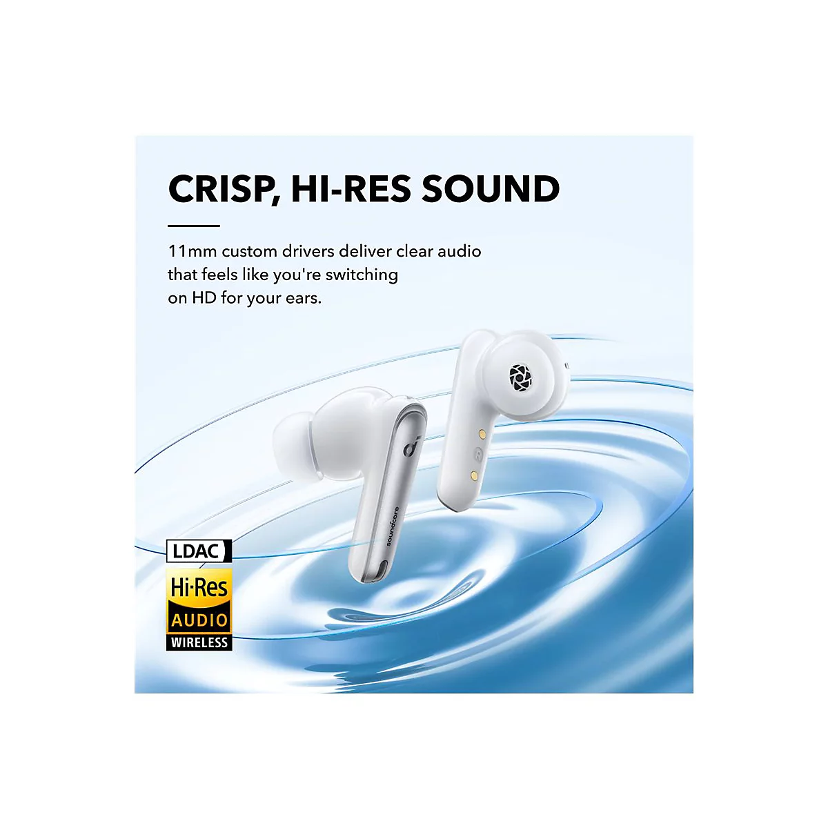 Soundcore Liberty 4 NC - True Wireless-Kopfhörer mit Mikrofon - im Ohr - Bluetooth - aktive Rauschunterdrückung - Klar Weiß