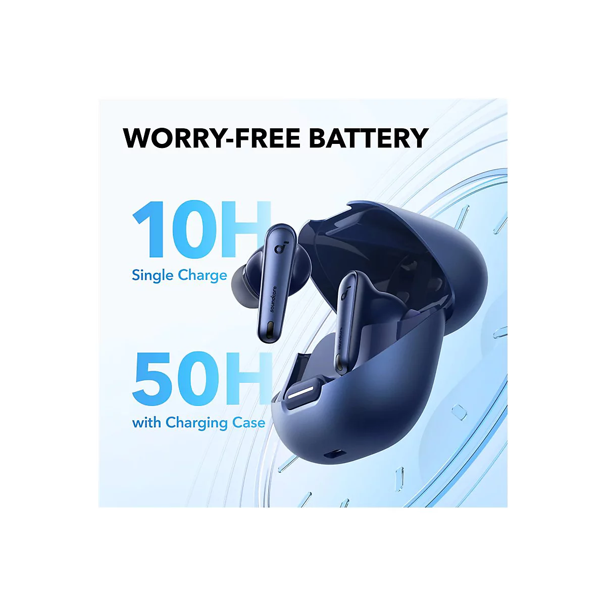 Soundcore Liberty 4 NC - True Wireless-Kopfhörer mit Mikrofon - im Ohr - Bluetooth - aktive Rauschunterdrückung - Marineblau