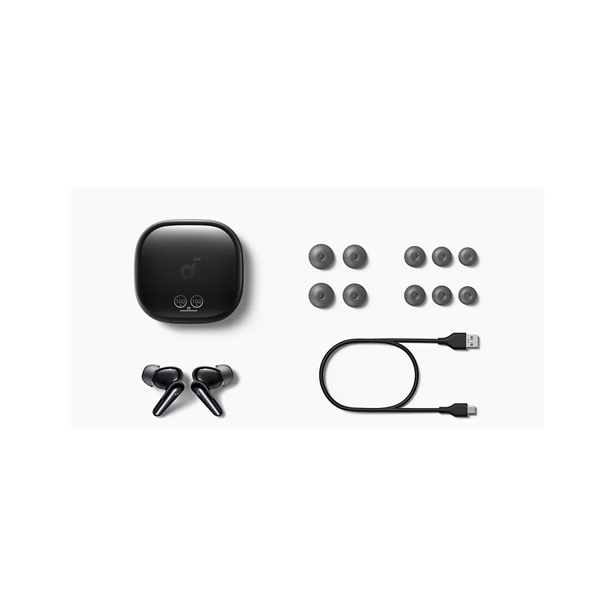 Soundcore Liberty 4 Pro - True Wireless-Kopfhörer mit Mikrofon - im Ohr - Bluetooth - aktive Rauschunterdrückung - glänzendes Schwarz