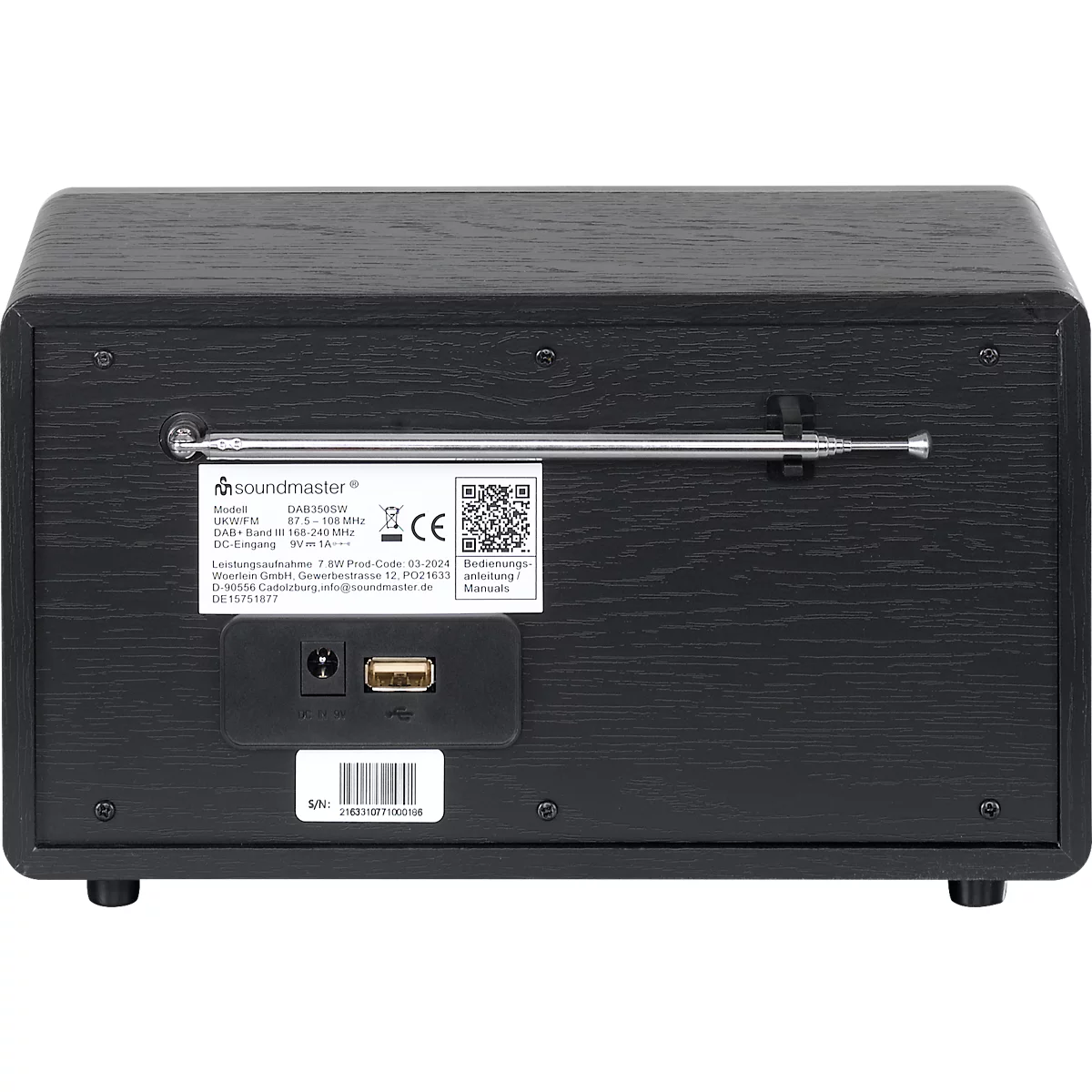 Soundmaster DAB+/UKW-PLL Radio DAB350SW, schwarz