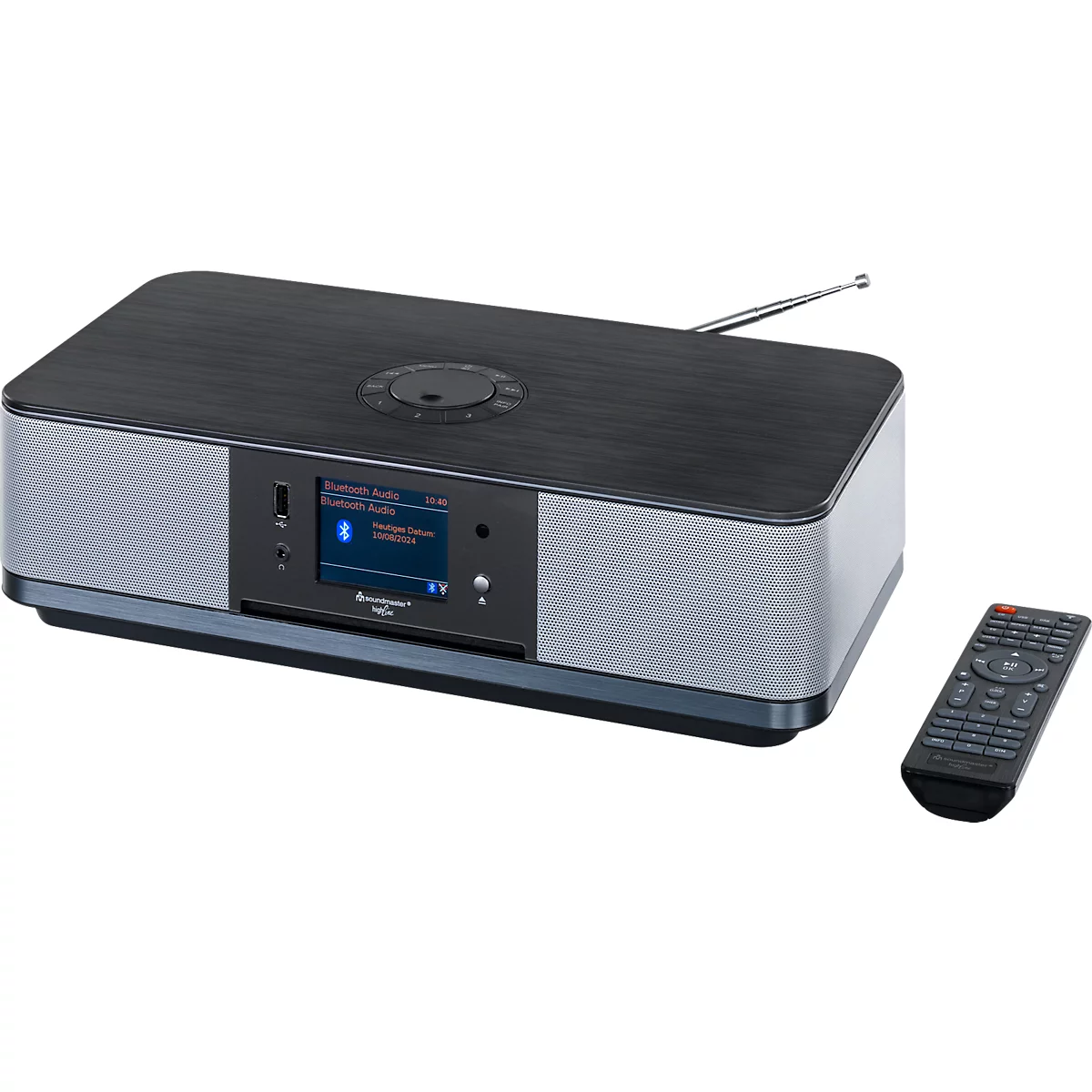 Soundmaster ICD2023SW Internet- Stereo Musikcenter mit WLAN-Internet/DAB+/UKW-Radio, CD/MP3, USB, Bluetooth®, LED Ambientebeleuchtung, APP-Steuerung