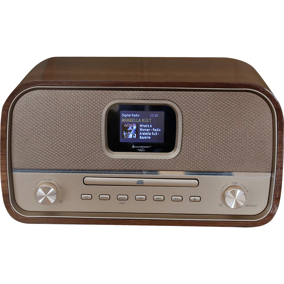 Soundmaster® Système de musique stéréo, DAB+, CD, USB, Bluetooth®, AUX-IN, Alarme