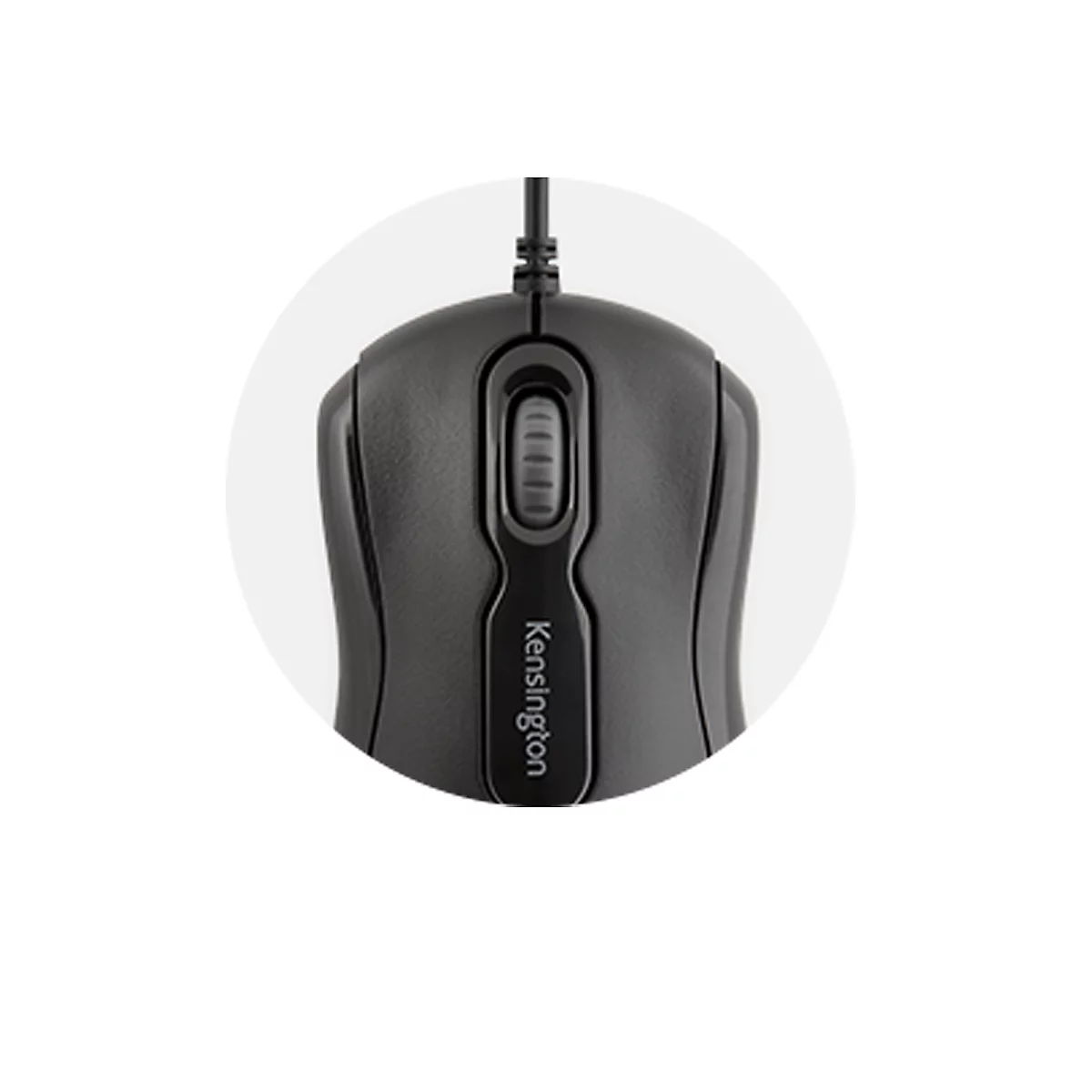 Souris Kensington Mouse-in-a-Box™ EQ, filaire, pour gauchers/droitiers, 2 boutons et molette de défilement, 1000 ppp, PCR, noir