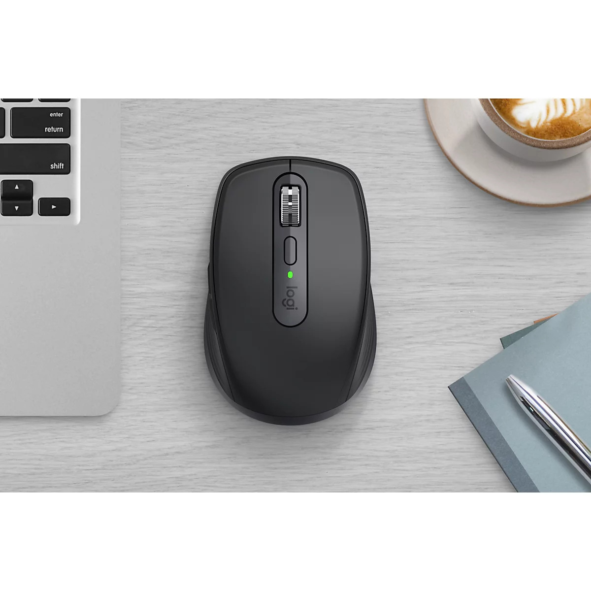 Souris Logitech MX Anywhere, sans fil, 8000 ppp, ergonomique, pour droitiers, Bluetooth/2,4 GHz, graphite