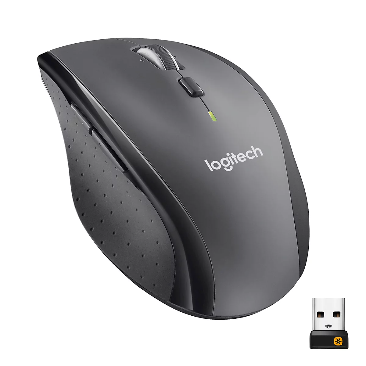Souris sans fil Logitech Marathon M705, pour droitiers, ergonomique, 7 boutons et molette de défilement, 1000 dpi, jusqu'à 10 m, avec récepteur Unifying et piles, noir