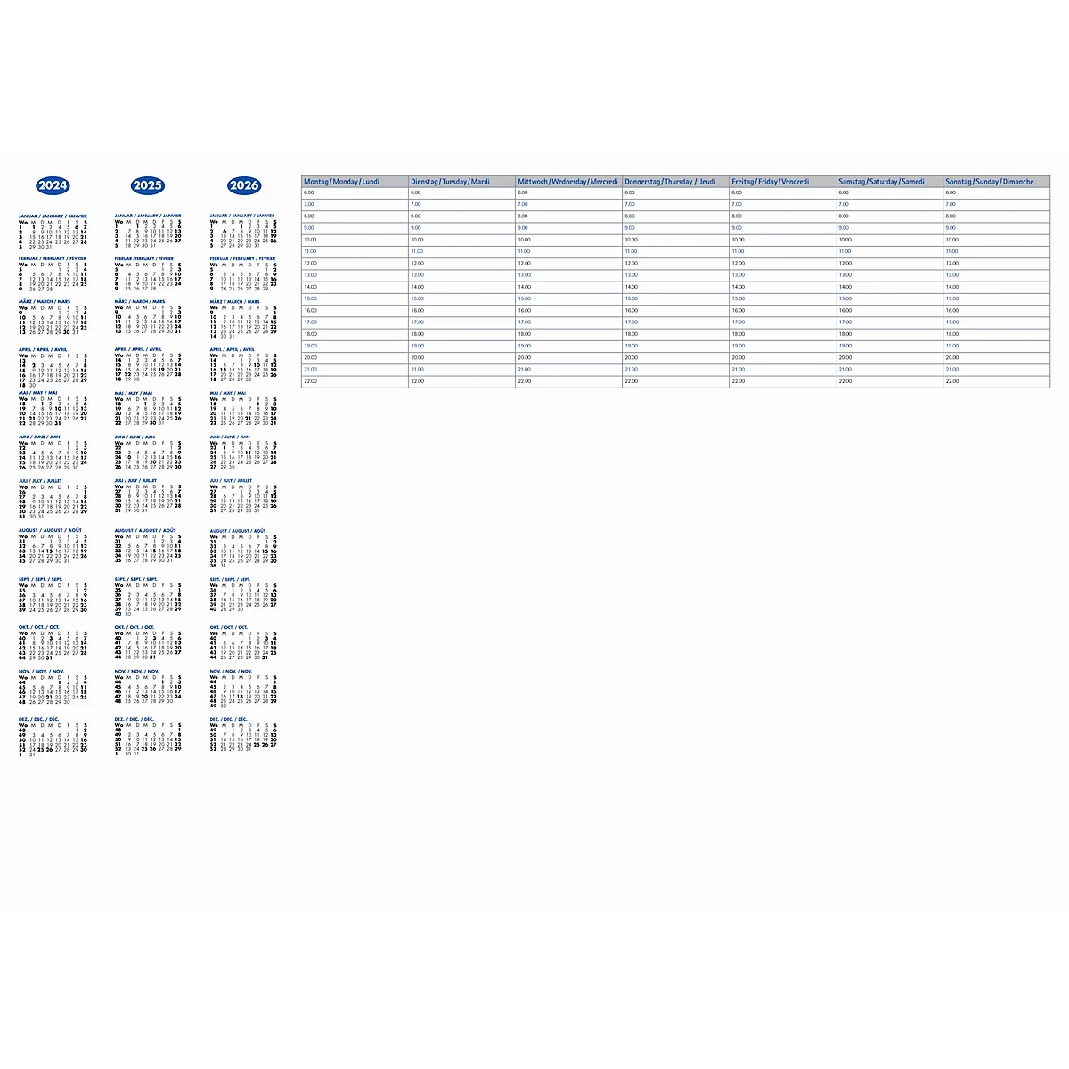 Sous-main bleu, 30 feuilles