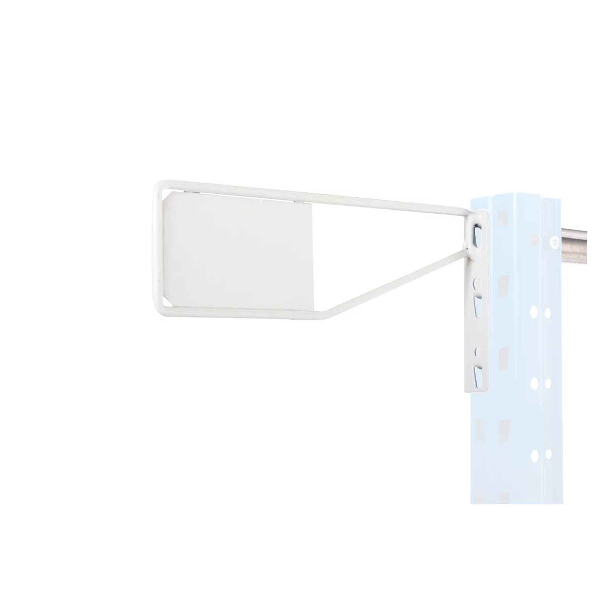 White shelf part in front of white background.