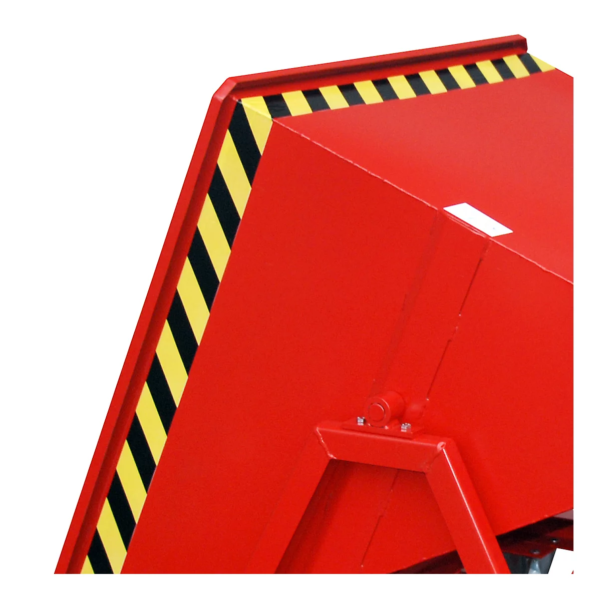 Späne-Kippmulde Bauer SKS 400, Stahl, rot, B 1220 x T 1050 x H 1115 mm, 400 l, bis 1000 kg, Rollen, Ablasshahn, Manuelle Kippvorrichtung