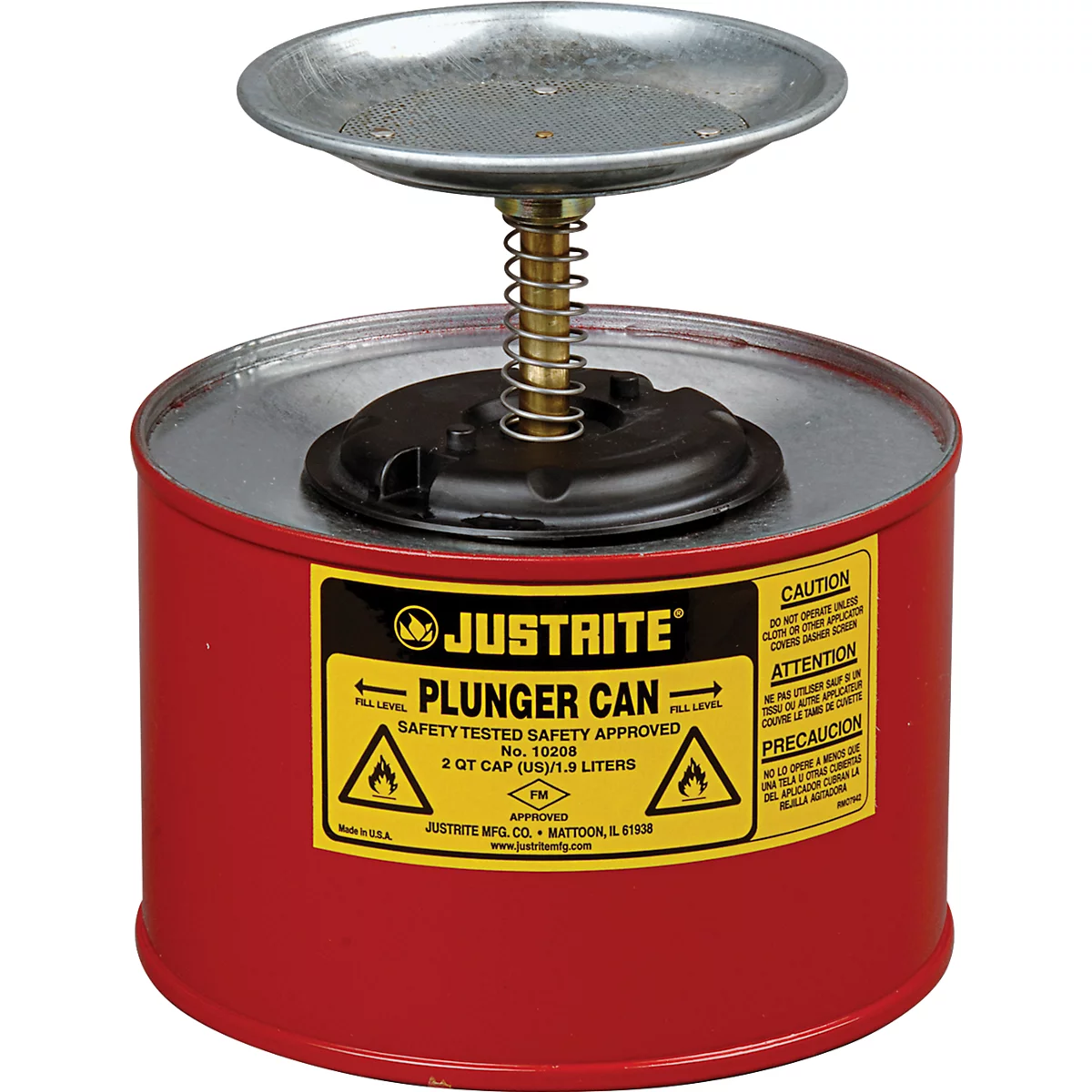 Sparanfeuchter asecos, aus Stahlblech PREMIUM Line, rot, ø 185 x H 187 mm, 2 l