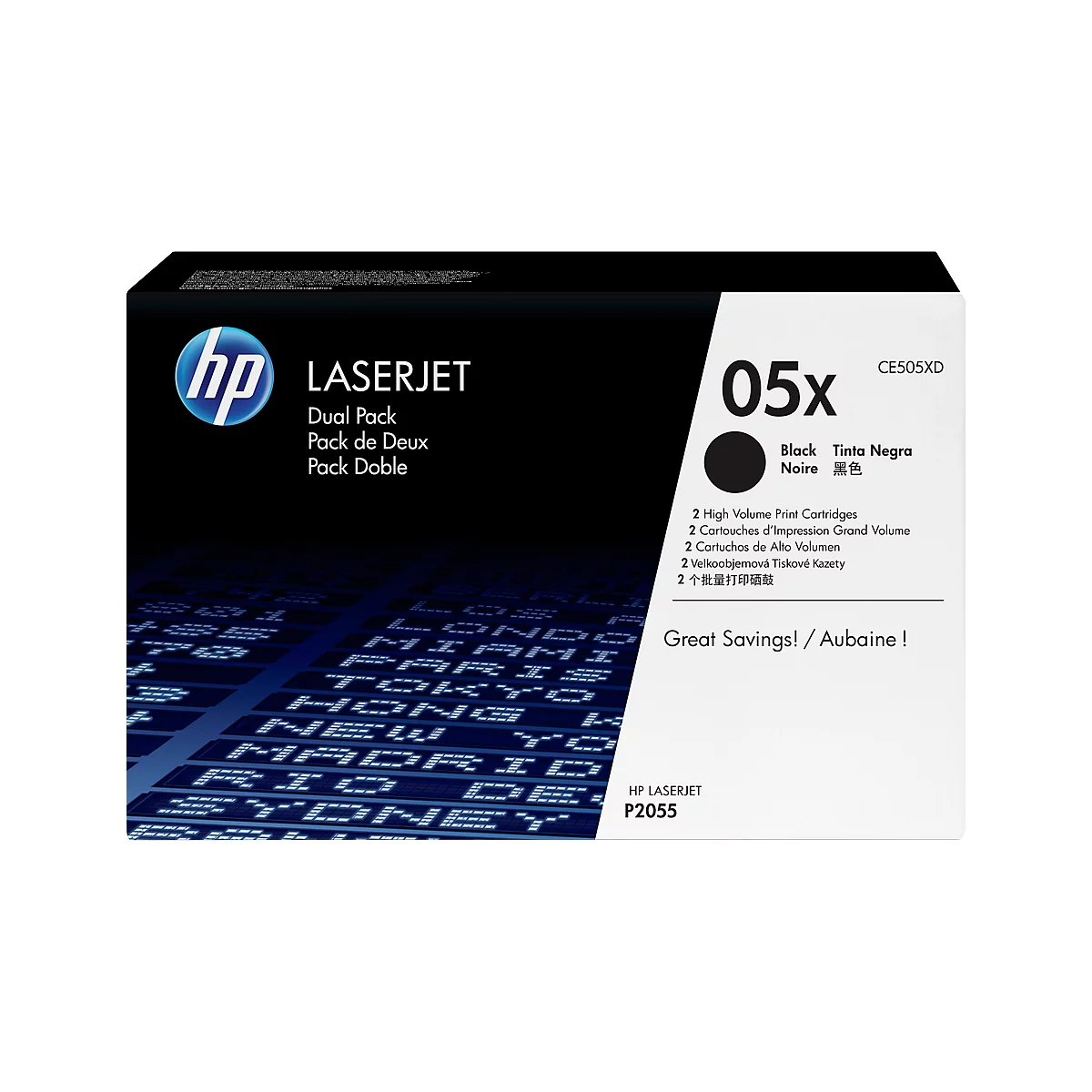 Sparpaket 2 x HP LaserJet CE505XD (Nr. 05X) Toner schwarz, original