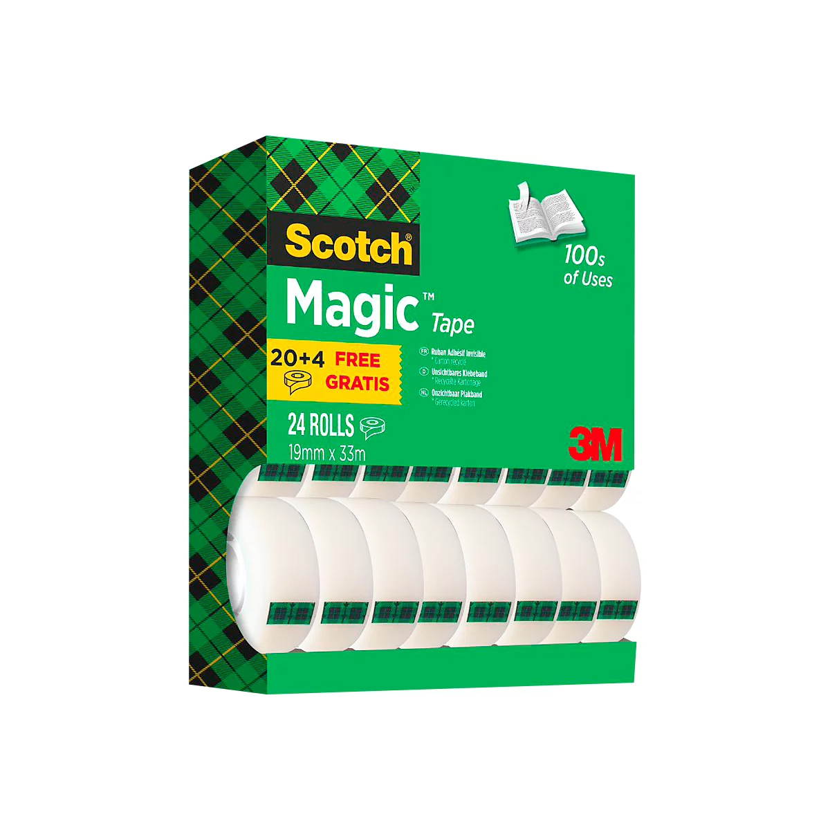 Sparset Klebeband Scotch® Magic™ Tape, 24 Rollen, L 33 m x B 19 mm, Ø 26 mm