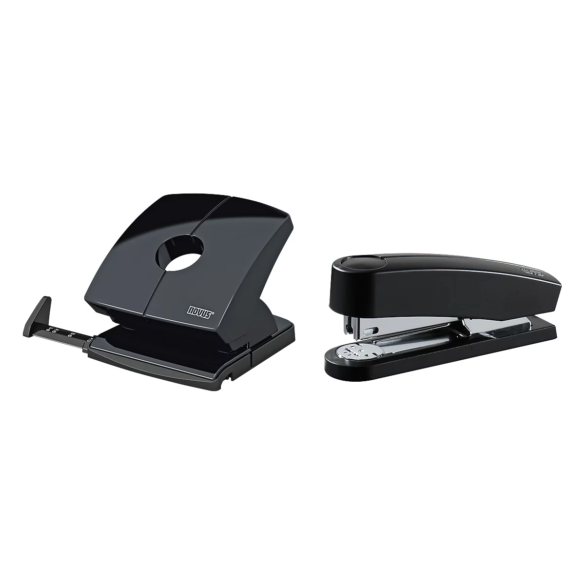 Sparset Novus Hefter B2 + Locher B 230, Heftleistung 25 Blatt, Lochleistung 30 Blatt, schwarz