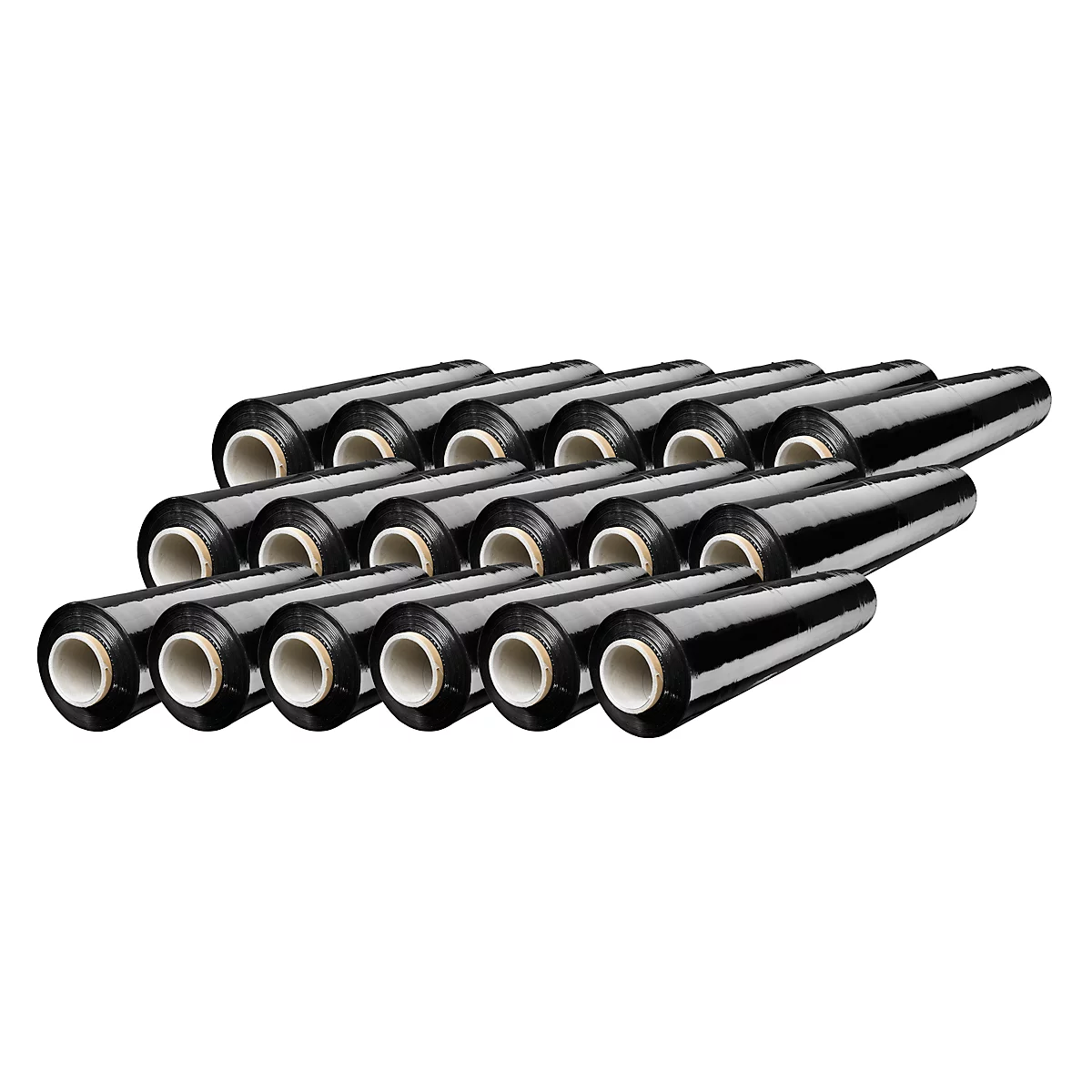 Sparset Stretchfolie, 500 mm x 300 m, schwarz, Stärke 20 my, 18 Rollen