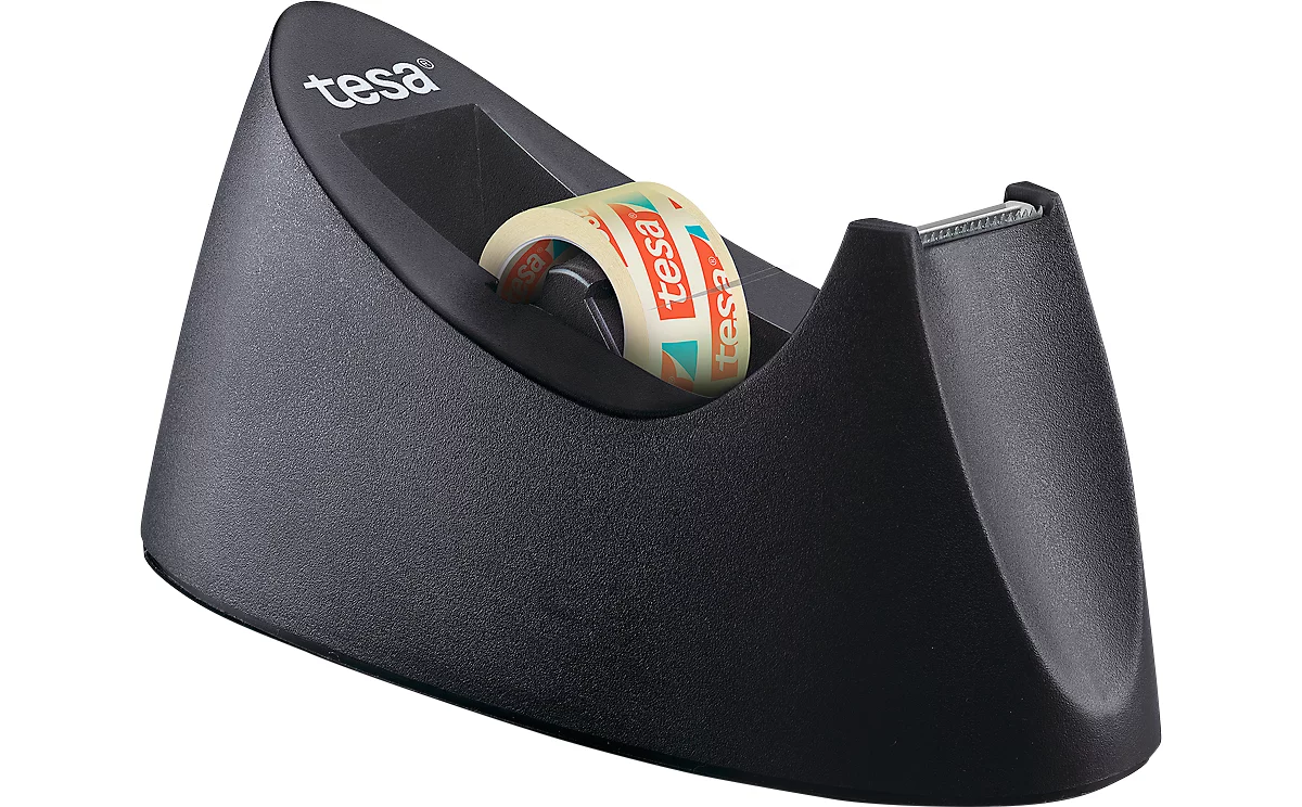 Sparset Tischabroller tesa Easy Cut® CURVE + 1 Rolle tesafilm®, geeignet für alle Rollen bis B 19 mm