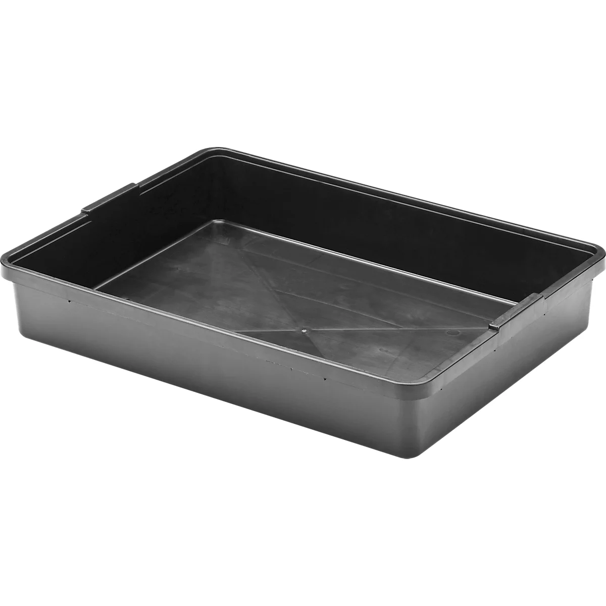 Speciale krat Ringoplast, voor CC trolley, gesloten, nestbaar en stapelbaar, L 568 x B 416 x H 86 mm, gerecycled kunststof, zwart