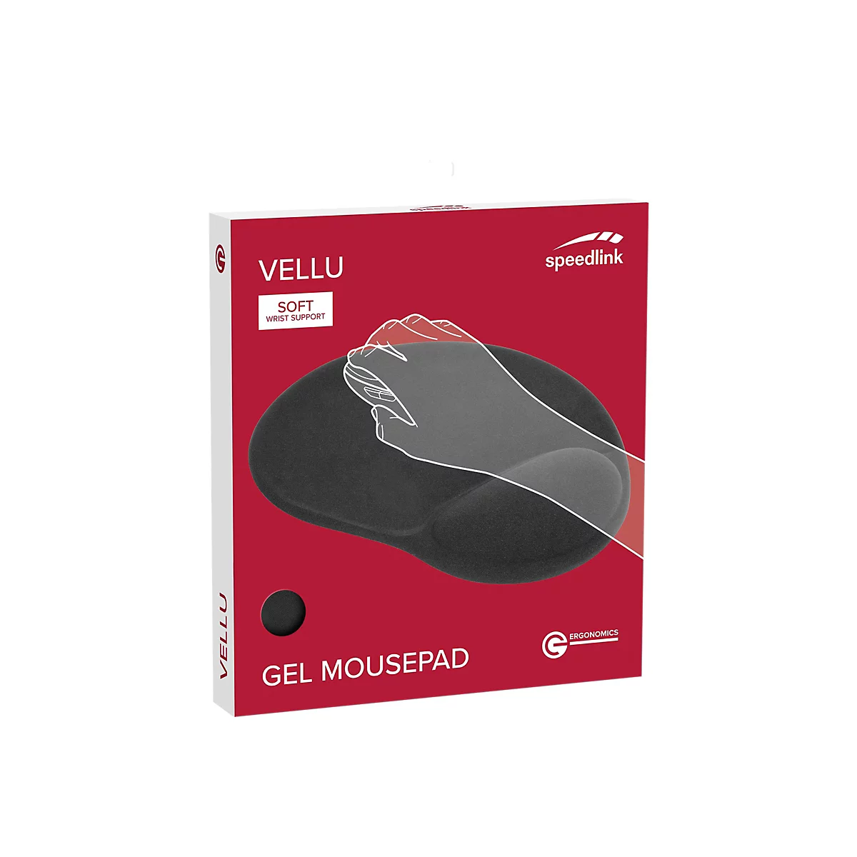 SPEEDLINK Vellu Gel SL-620802-BK - Mauspad mit Handgelenkpolsterkissen - Schwarz