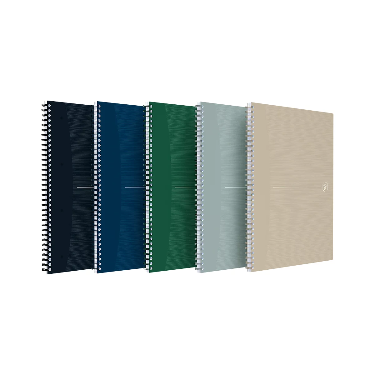 Spiralheft Oxford Origins, 70 Blatt, Optik Paper®, DIN A4+, liniert, Rand links, doppelspiral, 90 g/m², blau