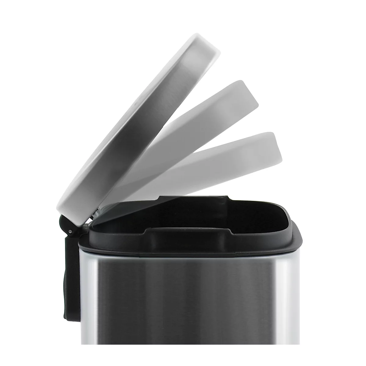 SPIRELLA Poubelle à pédale AKIRA, 30 litres, mécanisme à pédale, L 343 x l 235 x H 629 mm, inox