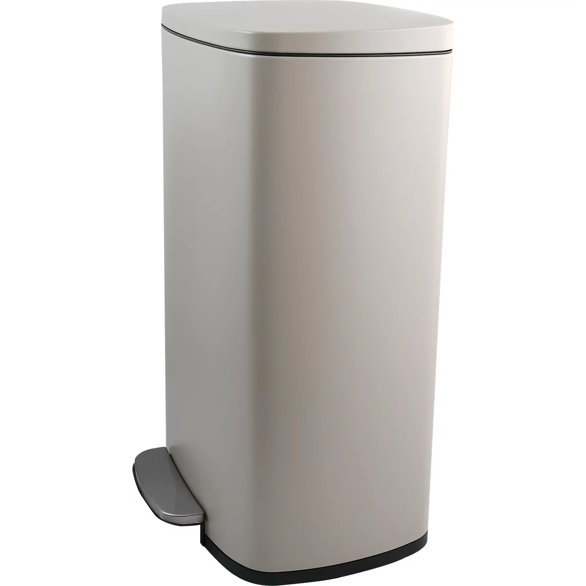 SPIRELLA Poubelle à pédale AKIRA, 50 litres, mécanisme à pédale, L 297 x L 427 x H 643 mm, taupe