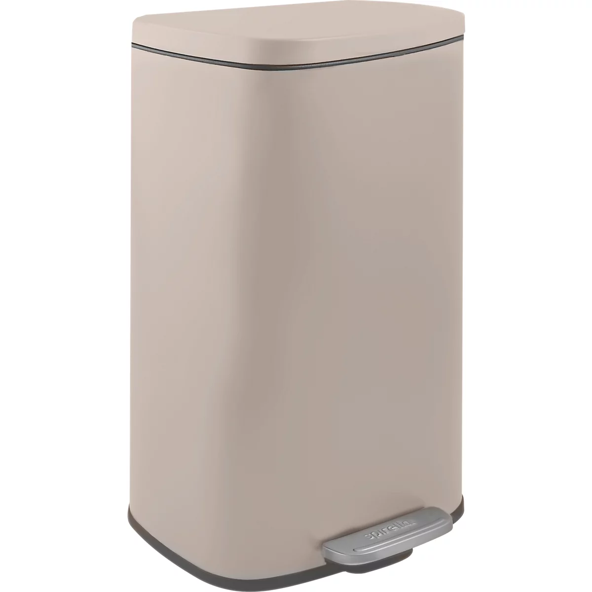 SPIRELLA Treteimer AKIRA, 50 Liter, Tretmechanismus, B 297 x L 427 x H 643 mm, taupe