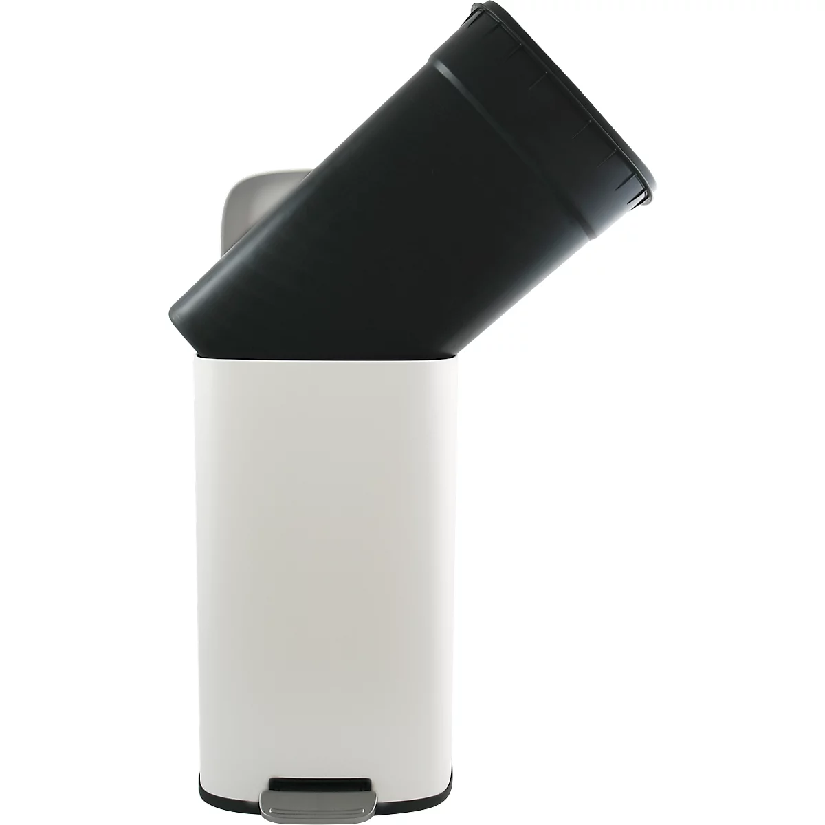 SPIRELLA Treteimer AKIRA, 50 Liter, Tretmechanismus, B 297 x L 427 x H 643 mm, weiss