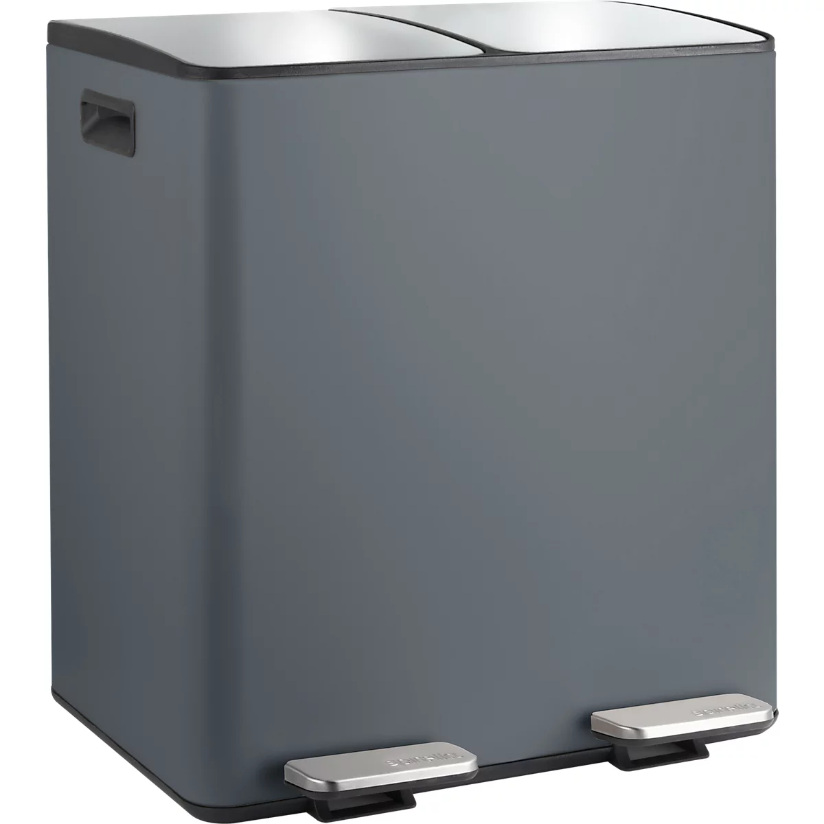SPIRELLA Treteimer ALIYA, 2 x 20 Liter, Tretmechanismus, L 450 x B 300 x H 510 mm, grau/matt
