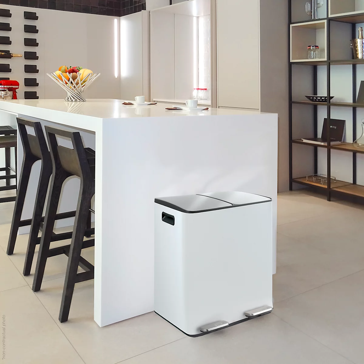 SPIRELLA Treteimer ALIYA, 2 x 20 Liter, Tretmechanismus, L 450 x B 300 x H 510 mm, matt/taupe