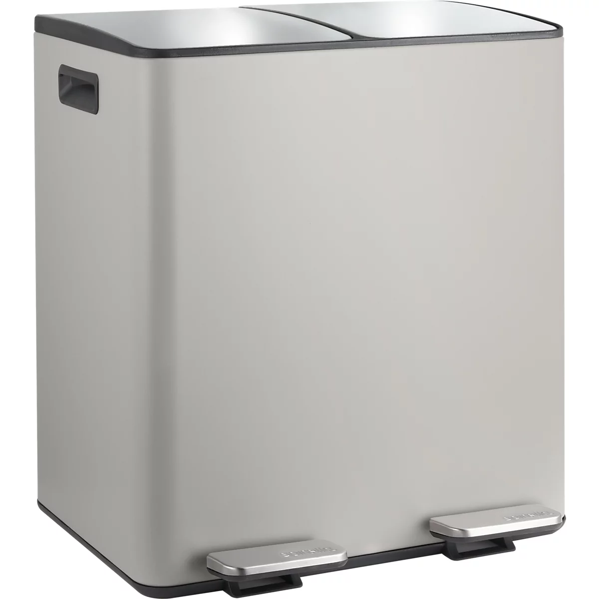 SPIRELLA Treteimer ALIYA, 2 x 20 Liter, Tretmechanismus, L 450 x B 300 x H 510 mm, matt/taupe