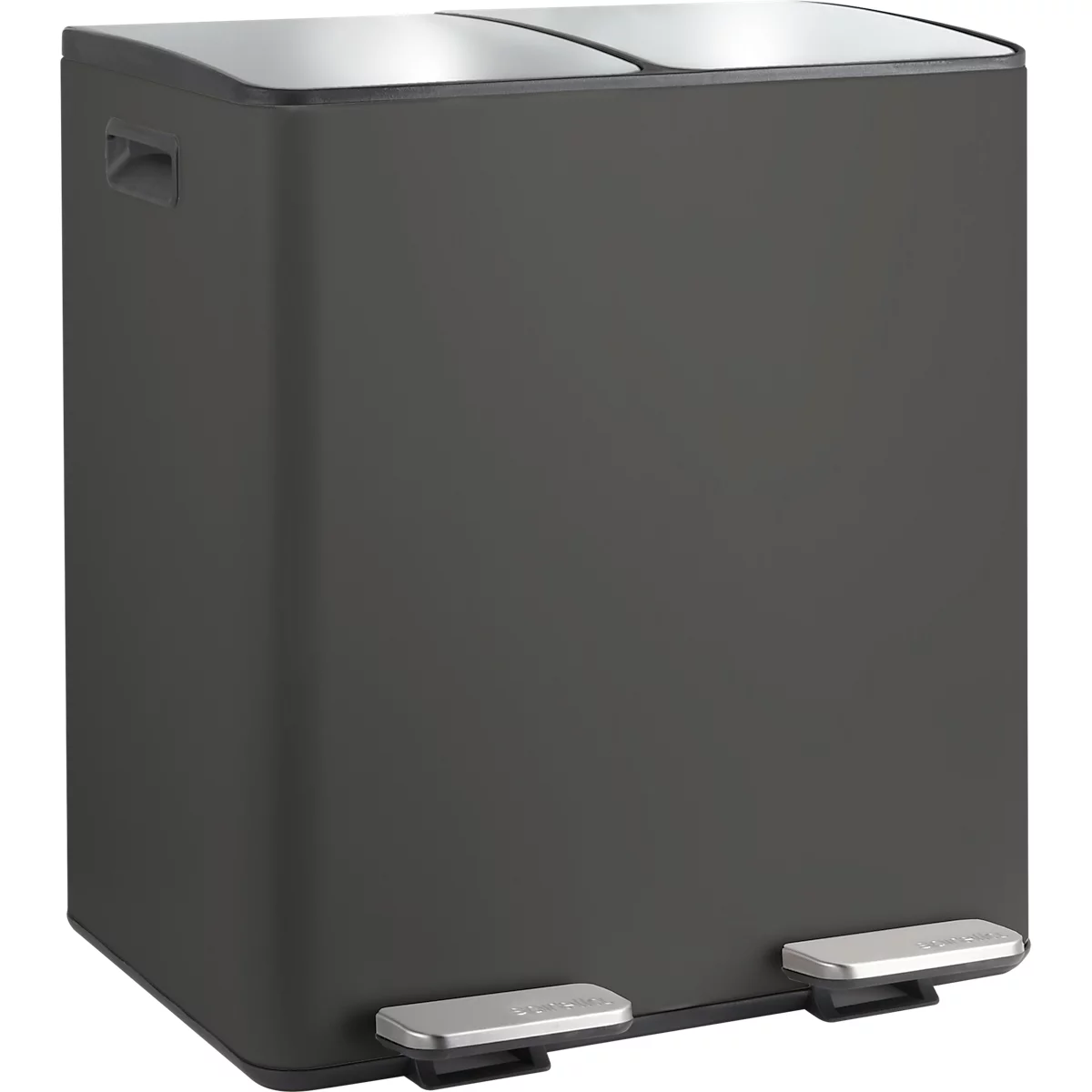SPIRELLA Treteimer ALIYA, 2 x 20 Liter, Tretmechanismus, L 450 x B 300 x H 510 mm, schwarz/matt
