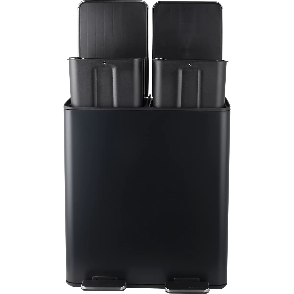 SPIRELLA Treteimer ALIYA, 2 x 20 Liter, Tretmechanismus, L 450 x B 300 x H 510 mm, schwarz/matt