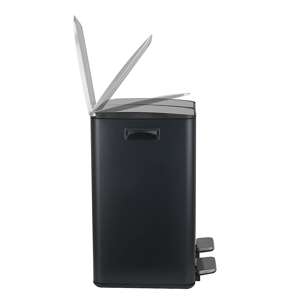 SPIRELLA Treteimer ALIYA, 2 x 20 Liter, Tretmechanismus, L 450 x B 300 x H 510 mm, schwarz/matt