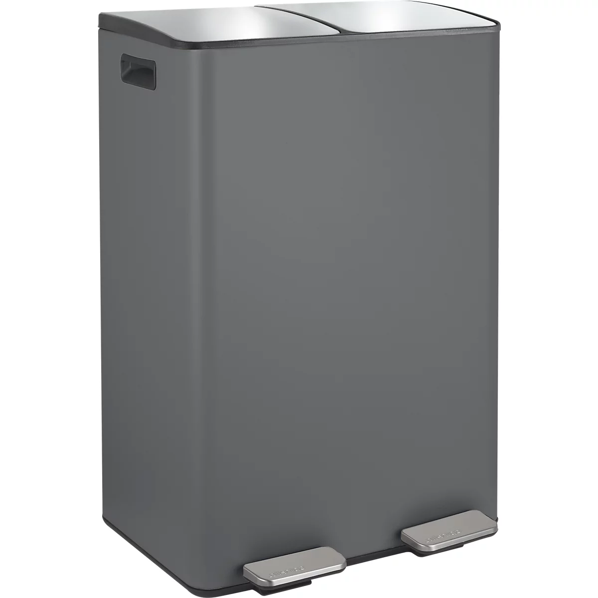 SPIRELLA Treteimer ALIYA, 2 x 30 Liter, Tretmechanismus, L 450 x B 300 x H 710 mm, matt/grau