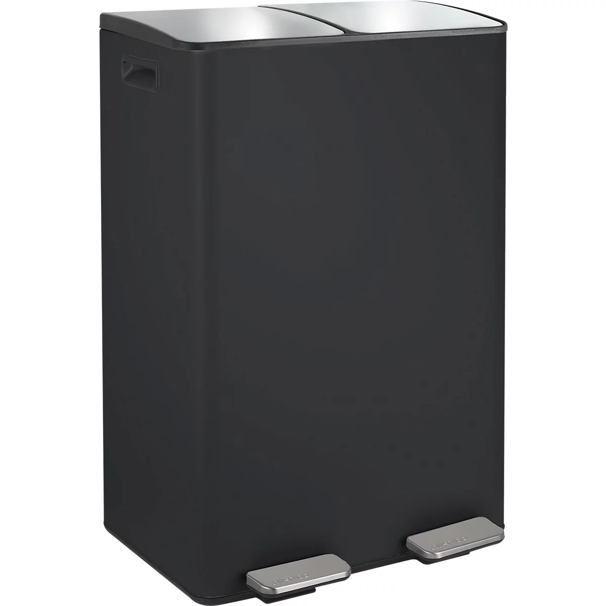 SPIRELLA Treteimer ALIYA, 2 x 30 Liter, Tretmechanismus, L 450 x B 300 x H 710 mm, matt/schwarz