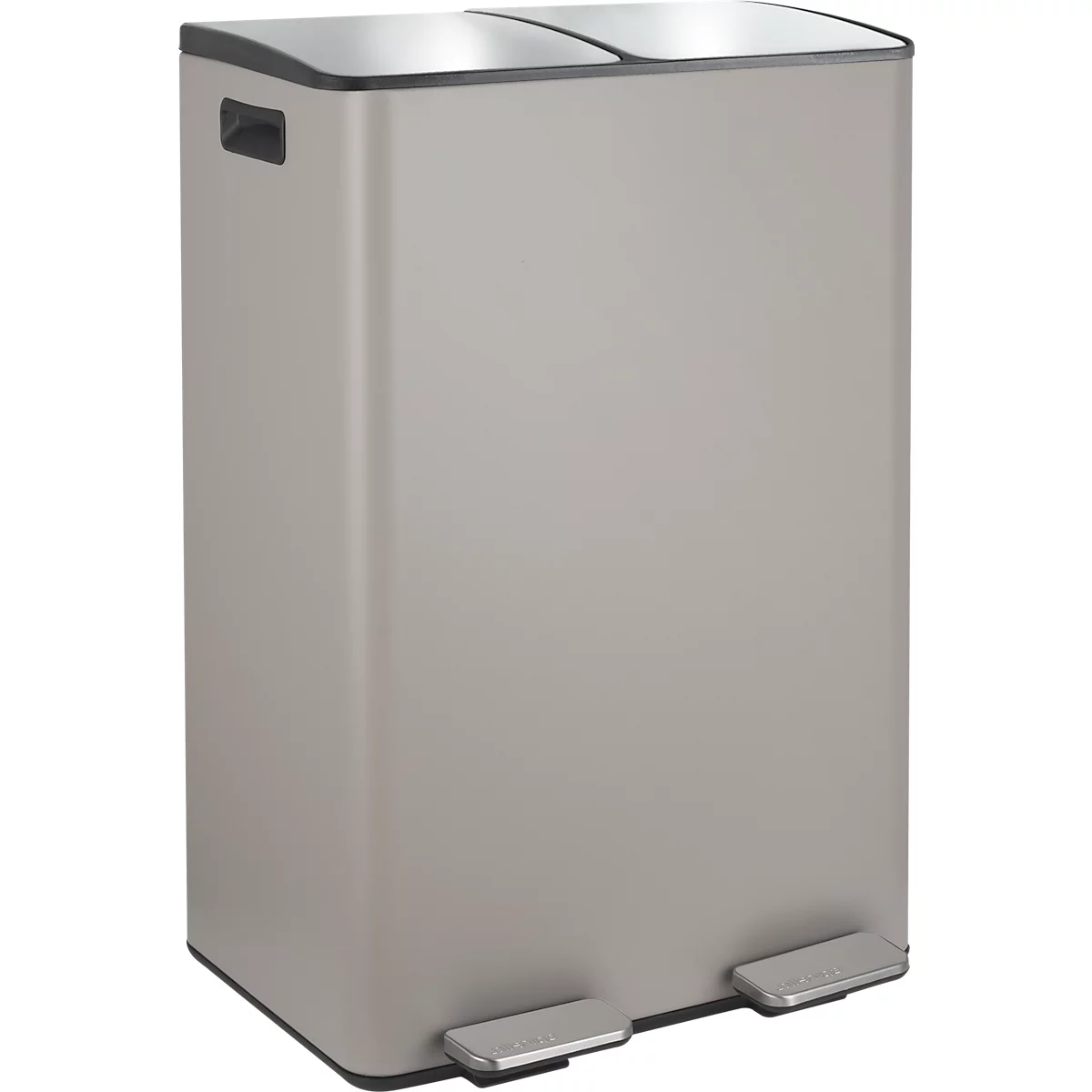 SPIRELLA Treteimer ALIYA, 2 x 30 Liter, Tretmechanismus, L 450 x B 300 x H 710 mm, matt/taupe