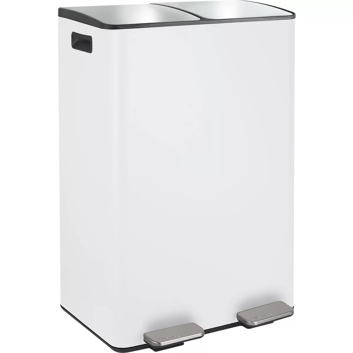 SPIRELLA Treteimer ALIYA, 2 x 30 Liter, Tretmechanismus, L 450 x B 300 x H 710 mm, matt/weiss