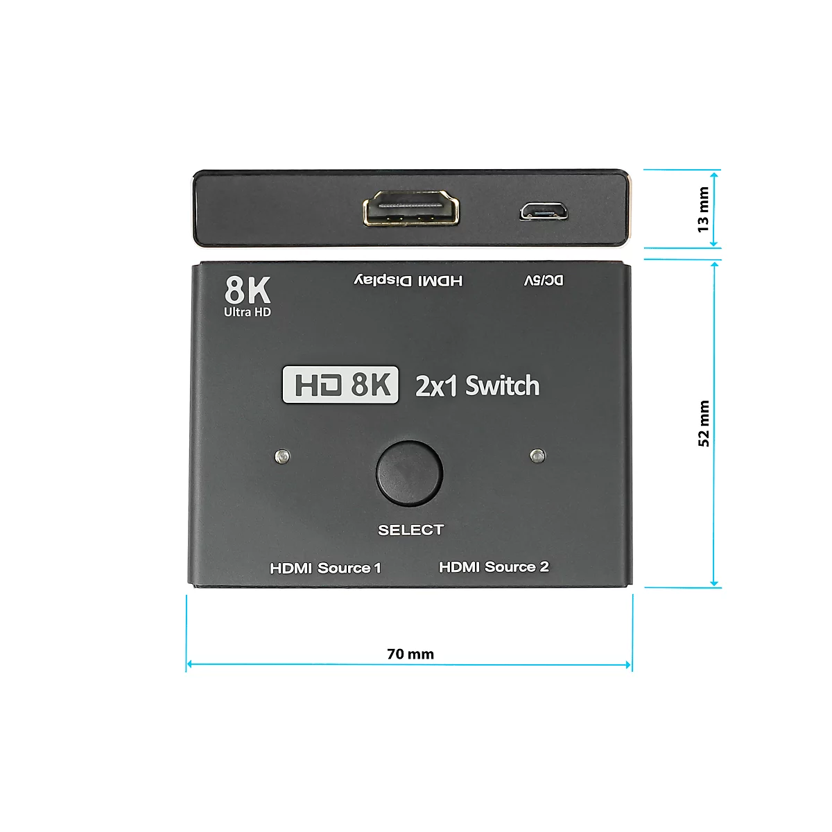 Splitter HDMI 2.1 Good Connections, 2x, directionnel, jusqu'à 8K, câble USB inclus, noir