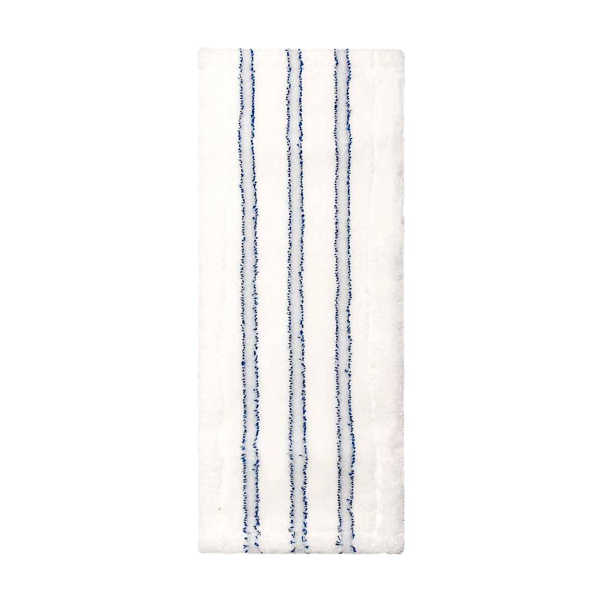 White cloth with three vertical blue stripes.