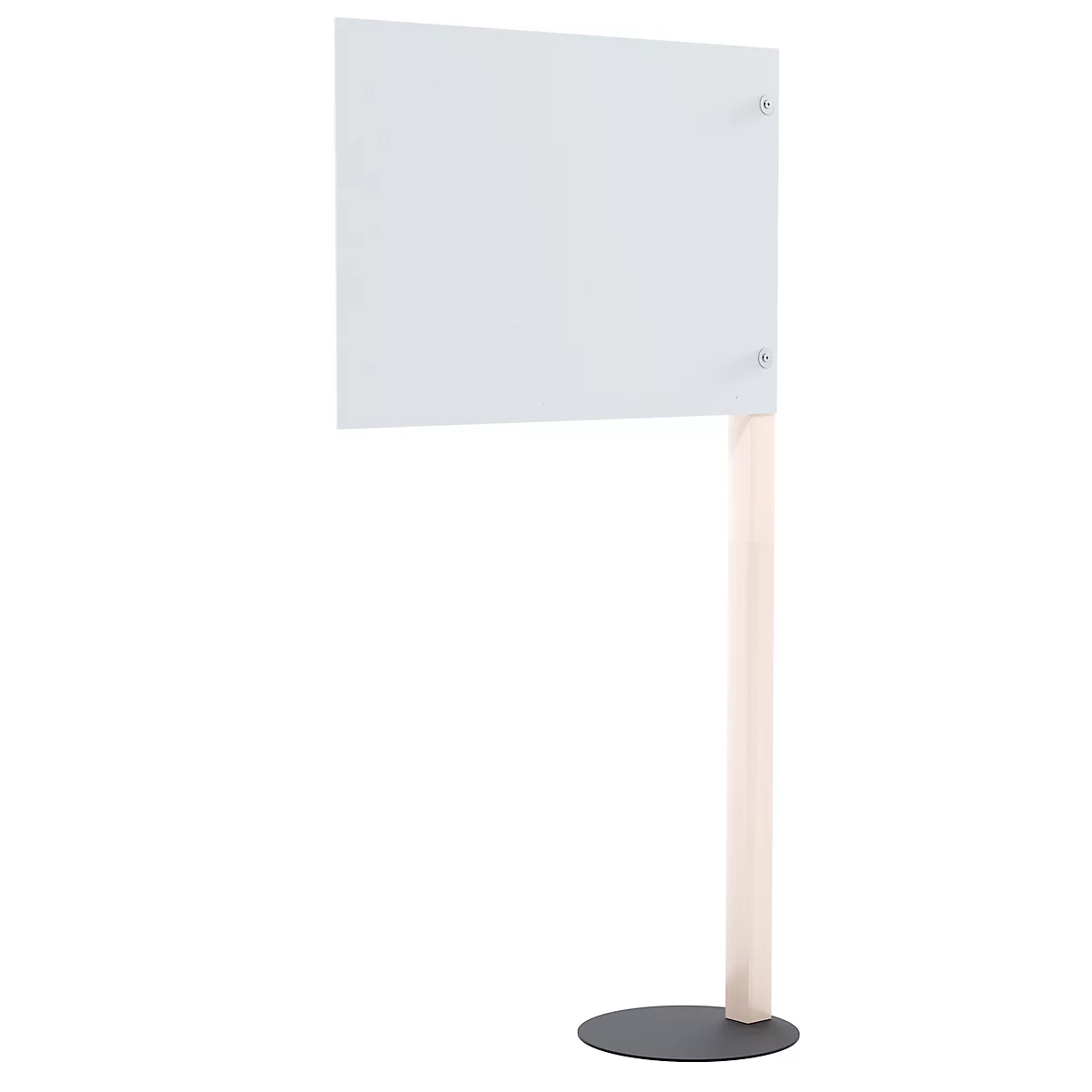 Spuitschot, polystyreenwit, dikte 4 mm, B 980 x H 650 mm, incl. standpijp met voet, H 1765 mm