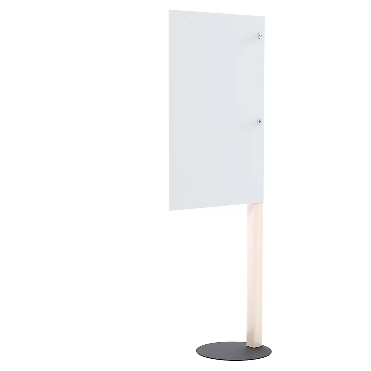 Spuitschot, polystyreenwit, dikte 4 mm, B 980 x H 650 mm, incl. standpijp met voet, H 1765 mm