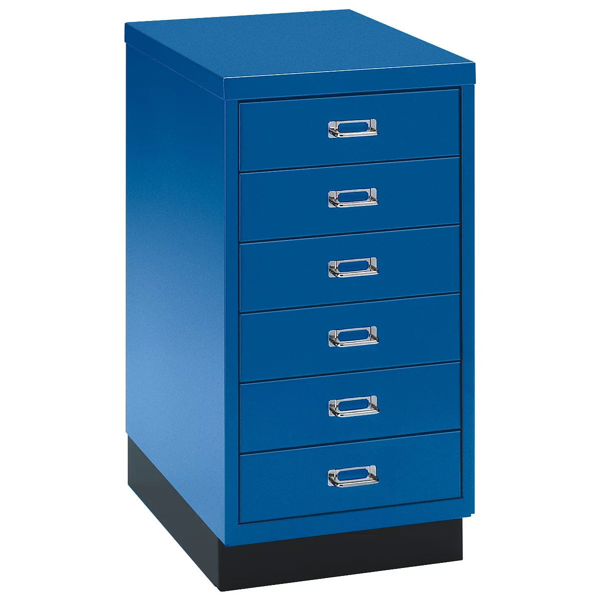 SSI ladekast A3, 6 schuifladen, 675 mm hoog, gentiaanblauw