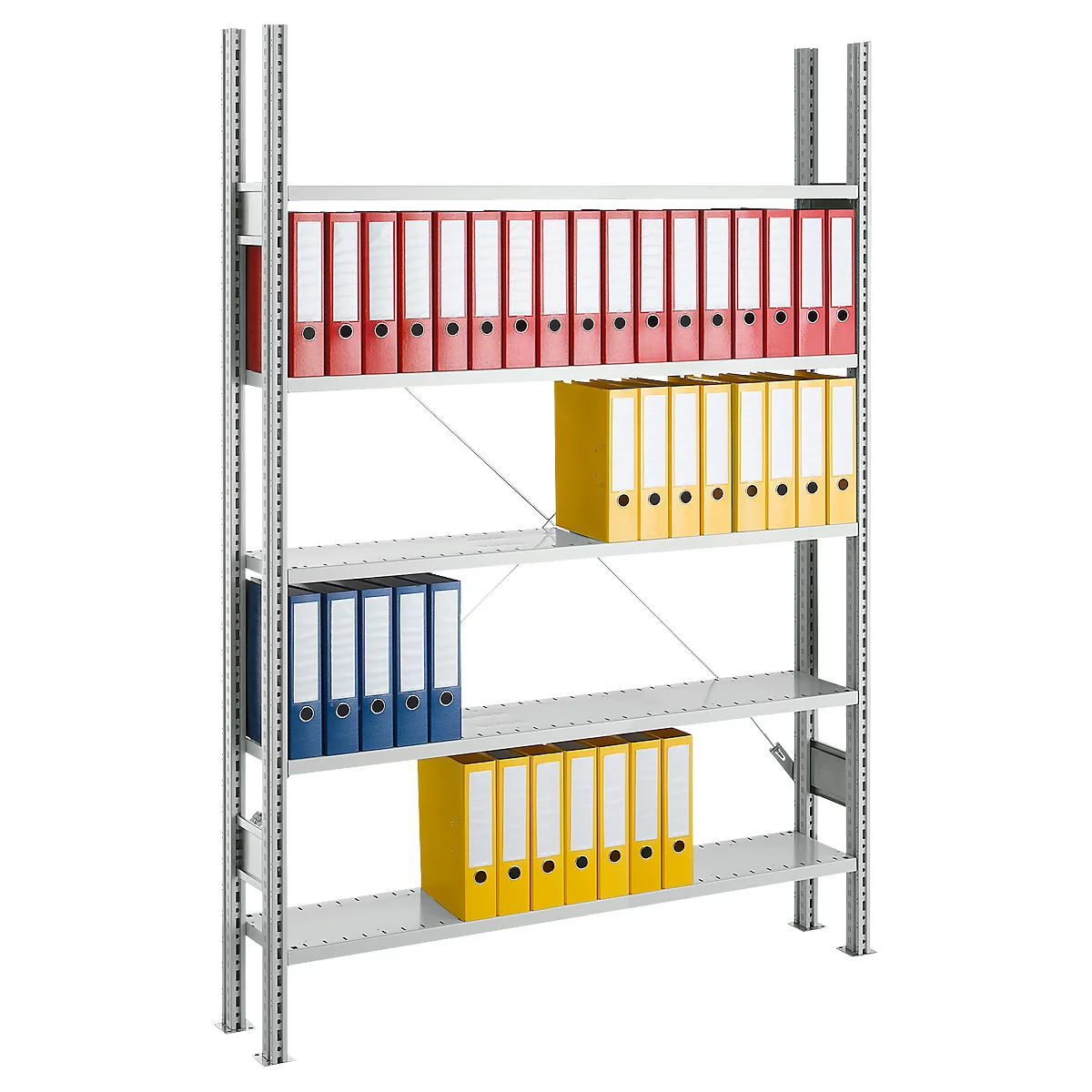 SSI Schäfer Archivregal, Grundfeld, 5 Böden, B 1285 x T 300 mm, lackiert