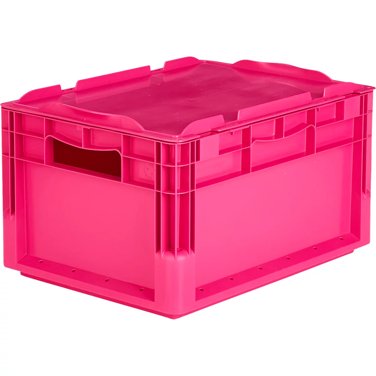 SSI Schäfer Bacs légers Euro-Box ELB 4220 avec couvercle, polypropylène, L 400 x l 300 x H 220 mm, 20,4 litres, rose