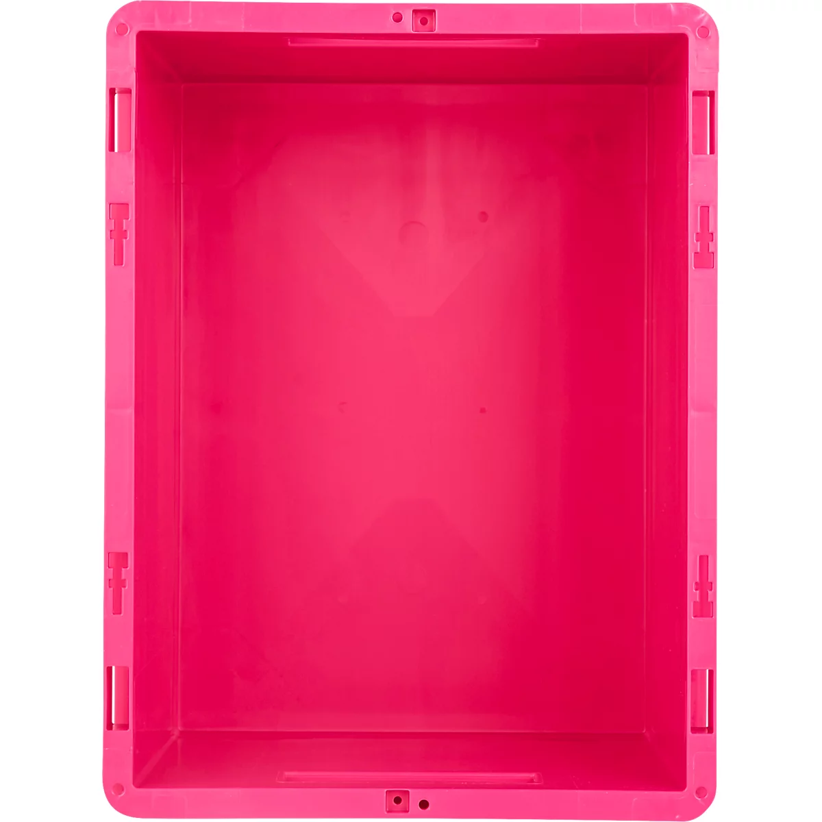 SSI Schäfer Bacs légers Euro-Box ELB 4220 avec couvercle, polypropylène, L 400 x l 300 x H 220 mm, 20,4 litres, rose