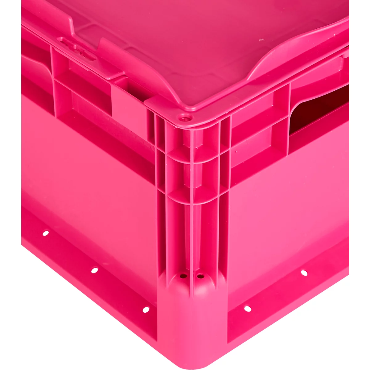 SSI Schäfer Euro-Box-Leichtbehälter ELB 4220 mit Deckel, Polypropylen, L 400 x B 300 x H 220 mm, 20,4 Liter, pink