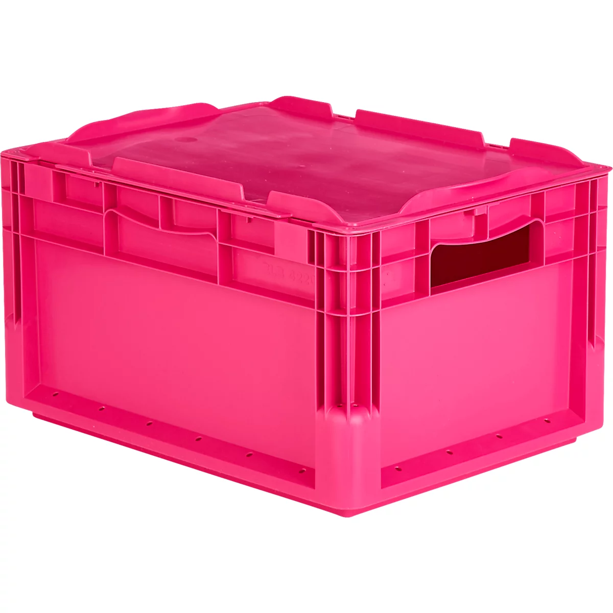 SSI Schäfer Euro-Box lichtgewicht container ELB 4220 met deksel, polypropeen, L 400 x B 300 x H 220 mm, 20,4 liter, roze