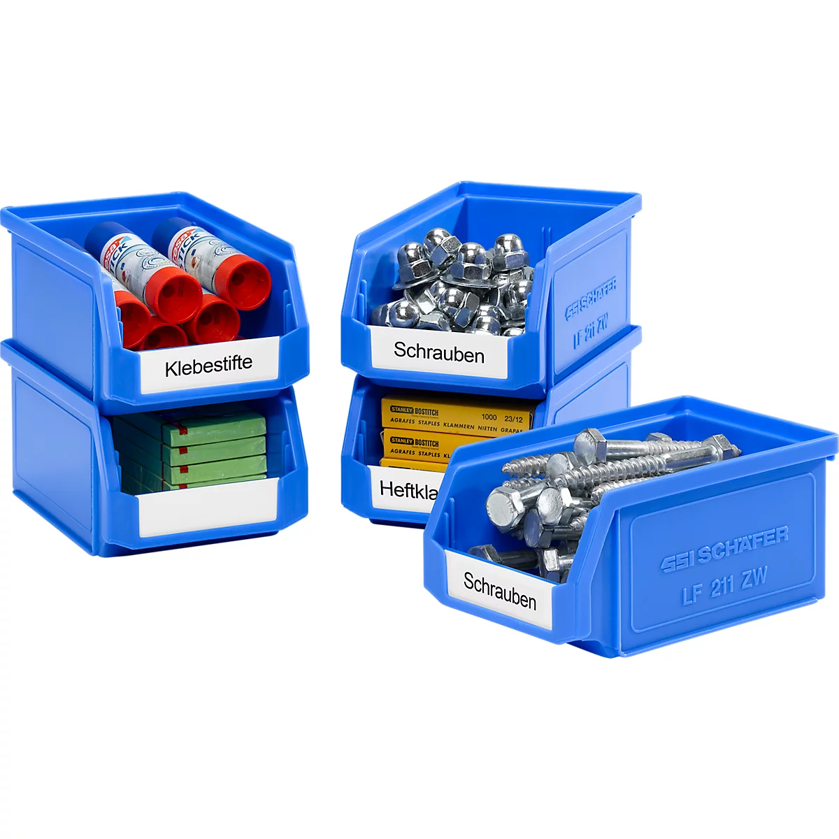 SSI Schäfer LF 211 cubo de basura abierto, plástico, 0,9 l, azul