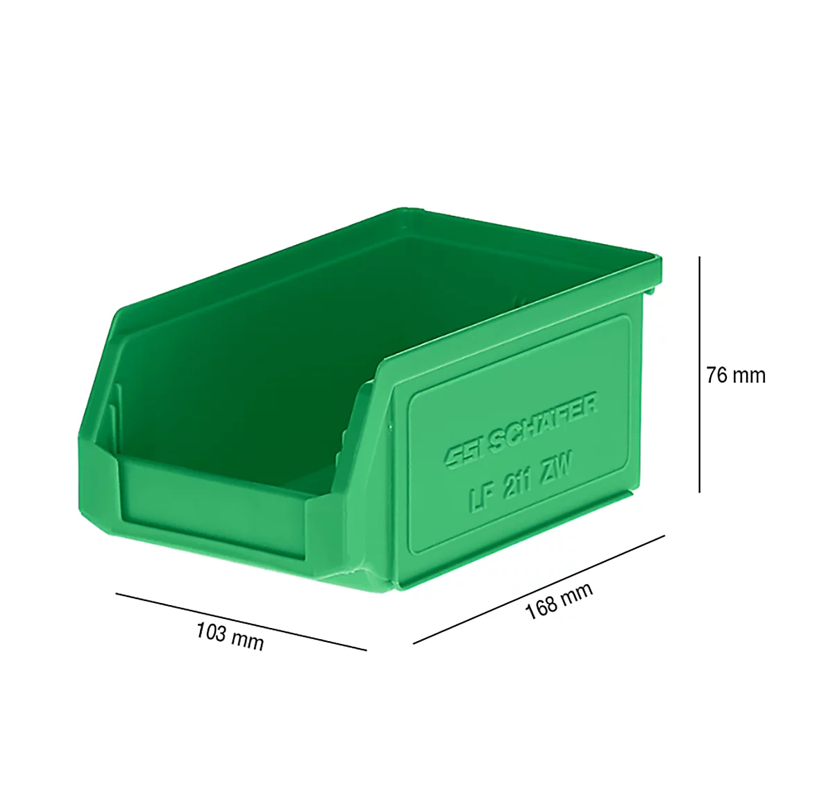 SSI Schäfer LF 211 cubo de basura abierto, plástico, 0,9 l, verde