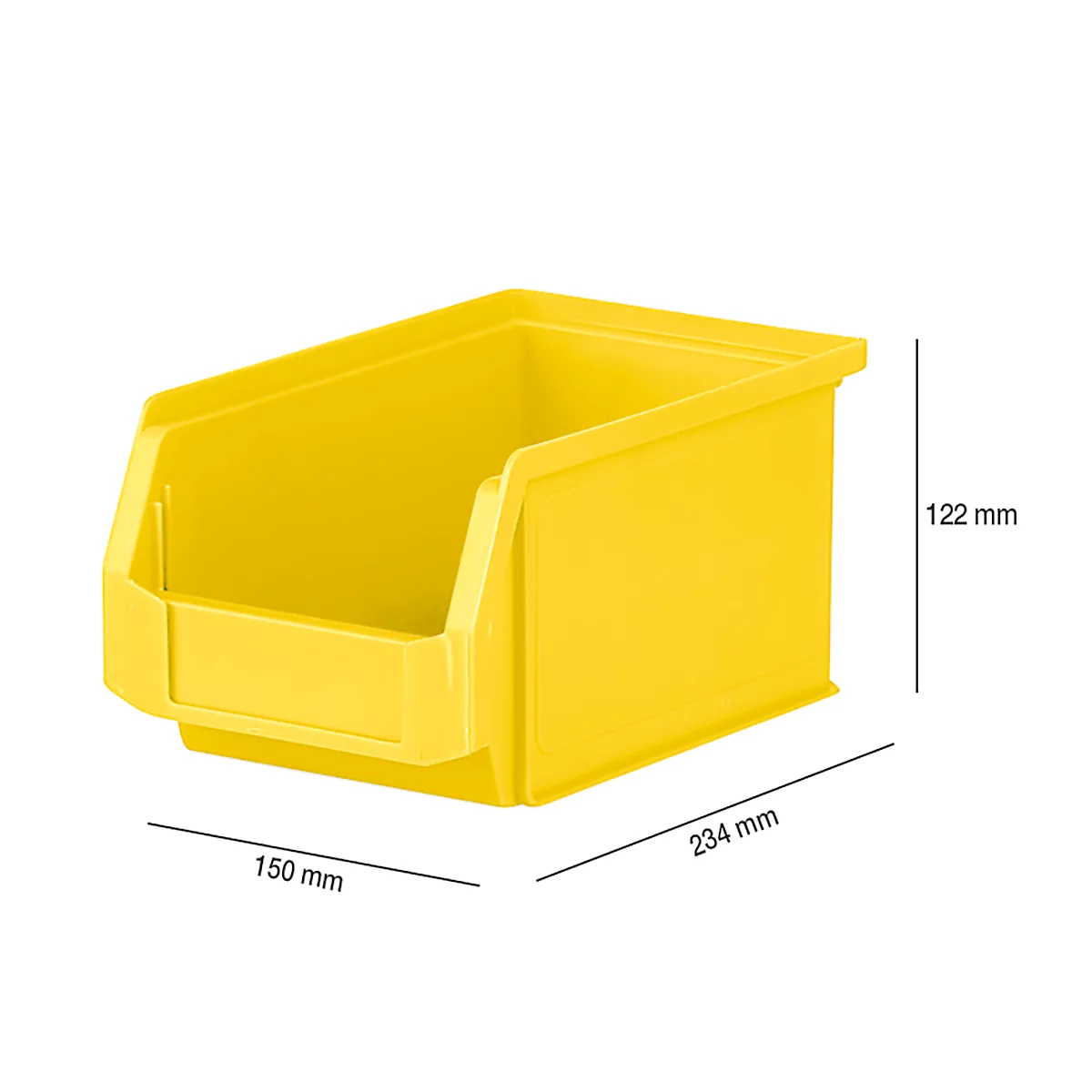 SSI Schäfer LF 221 contenedor abierto, polipropileno, L 234 x A 150 x A 122 mm, 2,7 l, amarillo