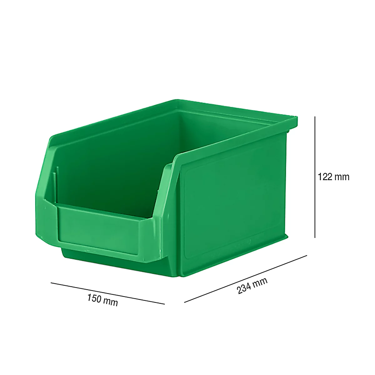 SSI Schäfer LF 221 contenedor abierto, polipropileno, L 234 x A 150 x A 122 mm, 2,7 l, verde